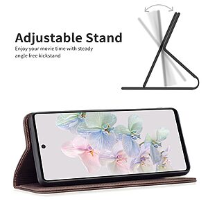 υποδοχές καρτών και μαγνητικό κούμπωμα καφέ