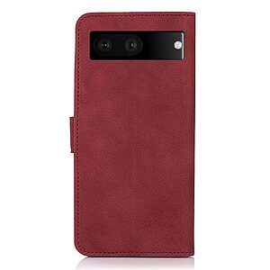 Θήκη Google Pixel 7 5G KHAZNEH Litchi Skin Texture Leather με βάση στήριξης, υποδοχές καρτών και μαγνητικό κούμπωμα κόκκινο - Image 3