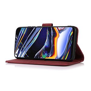 Θήκη Google Pixel 7 5G KHAZNEH Litchi Skin Texture Leather με βάση στήριξης, υποδοχές καρτών και μαγνητικό κούμπωμα κόκκινο - Image 4