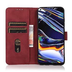 Θήκη Google Pixel 7 5G KHAZNEH Litchi Skin Texture Leather με βάση στήριξης, υποδοχές καρτών και μαγνητικό κούμπωμα κόκκινο - Image 5