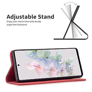 υποδοχές καρτών και μαγνητικό κούμπωμα κόκκινο