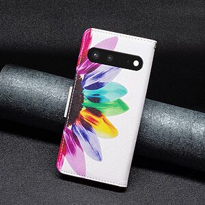 Θήκη Google Pixel 7 5G OEM Colorful Petals με βάση στήριξης, υποδοχές καρτών και μαγνητικό κούμπωμα Flip Wallet από συνθετικό δέρμα και TPU - Image 4
