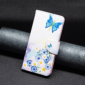 Θήκη Google Pixel 7 5G OEM Blue Butterfly & Flowers με βάση στήριξης, υποδοχές καρτών και μαγνητικό κούμπωμα Flip Wallet από συνθετικό δέρμα και TPU - Image 5