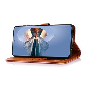 Θήκη Google Pixel 7 Pro 5G KHAZNEH Leather Wallet Golden Clasp με βάση στήριξης, υποδοχές καρτών και μαγνητικό κούμπωμα καφέ - Image 3