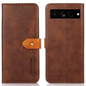 Θήκη Google Pixel 7 Pro 5G KHAZNEH Leather Wallet Golden Clasp με βάση στήριξης