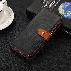 Θήκη Google Pixel 7 Pro 5G KHAZNEH Leather Wallet Golden Clasp με βάση στήριξης, υποδοχές καρτών και μαγνητικό κούμπωμα μαύρο - Image 5