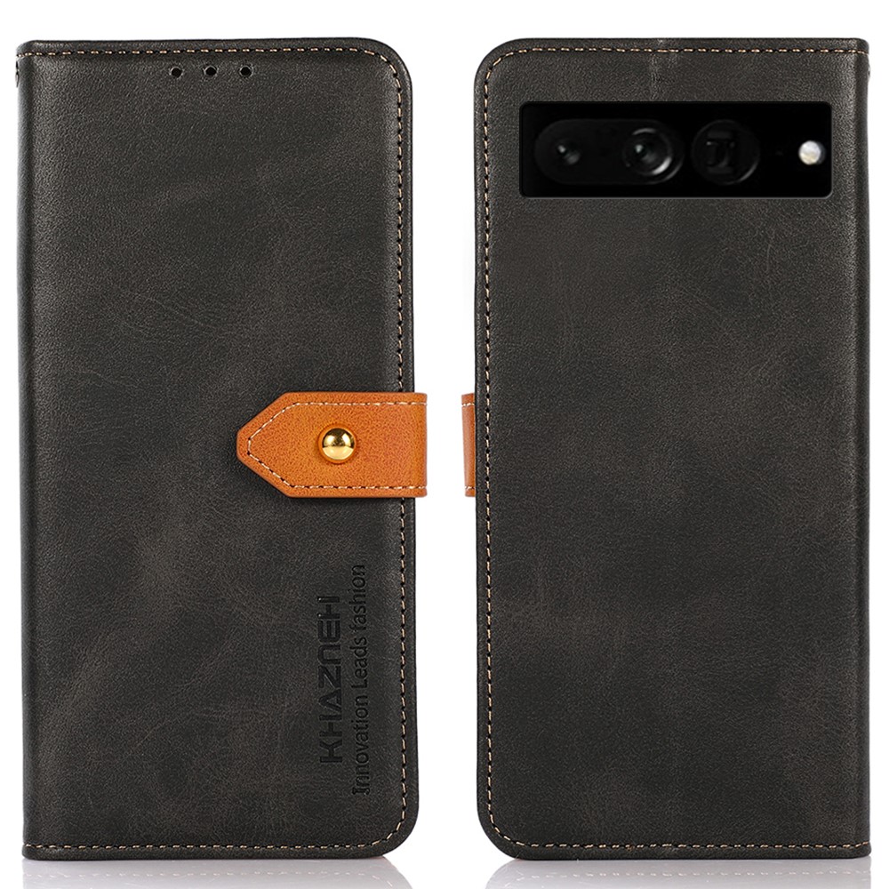Θήκη Google Pixel 7 Pro 5G KHAZNEH Leather Wallet Golden Clasp με βάση στήριξης