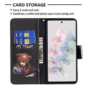 Θήκη Google Pixel 7 Pro 5G OEM Angry bear with chainsaw με βάση στήριξης, υποδοχές καρτών και μαγνητικό κούμπωμα Flip Wallet από συνθετικό δέρμα και TPU - Image 3