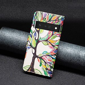 Θήκη Google Pixel 7 Pro 5G OEM Colorized Tree με βάση στήριξης, υποδοχές καρτών και μαγνητικό κούμπωμα Flip Wallet από συνθετικό δέρμα και TPU - Image 5