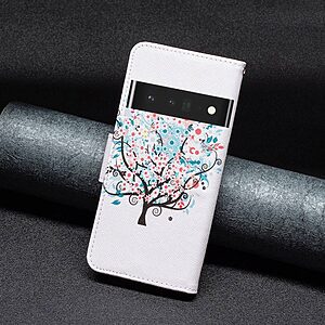 Θήκη Google Pixel 7 Pro 5G OEM Flowered Tree με βάση στήριξης, υποδοχές καρτών και μαγνητικό κούμπωμα Flip Wallet από συνθετικό δέρμα και TPU - Image 5
