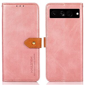 Θήκη Google Pixel 7 Pro 5G KHAZNEH Leather Wallet Golden Clasp με βάση στήριξης