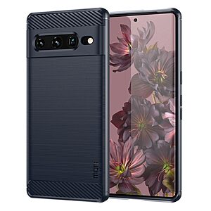 Θήκη Google Pixel 7 Pro 5G MOFI Brushed V2 TPU Carbon Πλάτη μπλε