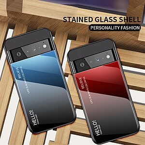 Θήκη Google Pixel 7 Pro 5G OEM Gradient Color Laser Carving Tempered Glass Πλάτη TPU ροζ - Image 3