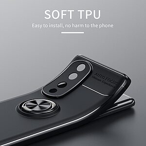 Θήκη Honor 70 5G OEM Magnetic Ring Kickstand / Μαγνητικό δαχτυλίδι / Βάση στήριξης TPU μαύρο / μπλε - Image 4