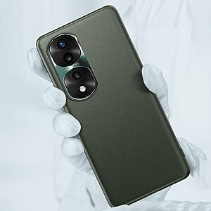 Θήκη Honor 70 5G FUKELAI Leather Coated Series Sockproof Transparent Πλάτη από σκληρό πλαστικό πορτοκαλί - Image 5