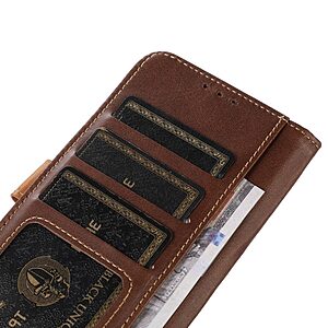 Θήκη Honor X8 5G Mad Mask Leather Wallet Strong Golden Clasp με βάση στήριξης, υποδοχές καρτών και μαγνητικό κούμπωμα καφέ - Image 4