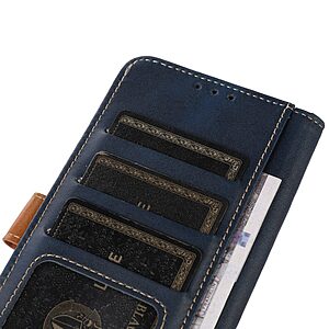 Θήκη Honor X8 5G Mad Mask Leather Wallet Strong Golden Clasp με βάση στήριξης, υποδοχές καρτών και μαγνητικό κούμπωμα μπλε - Image 4