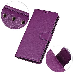 Θήκη Honor X8 5G OEM Litchi Skin  Leather με βάση στήριξης, υποδοχές καρτών και μαγνητικό κούμπωμα μωβ - Image 4