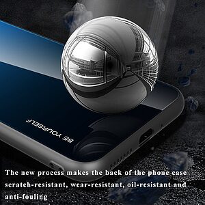 Θήκη Honor X8 5G OEM Gradient Color Laser Carving Tempered Glass Πλάτη TPU μαύρο / κόκκινο - Image 5