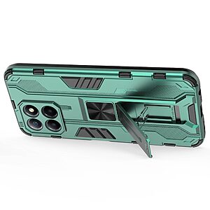 Θήκη Honor X8 5G Mad Mask Πλάτη Shockproof Armor με Μαγνητικό δαχτυλίδι και ποδαράκι Βάση στήριξης TPU πράσινο - Image 3