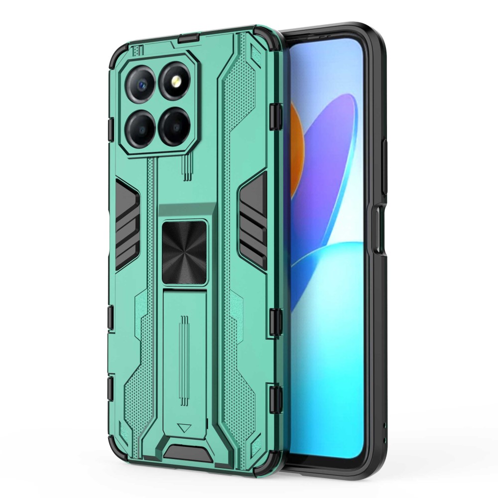 Θήκη Honor X8 5G Mad Mask Πλάτη Shockproof Armor με Μαγνητικό δαχτυλίδι και ποδαράκι Βάση στήριξης TPU πράσινο