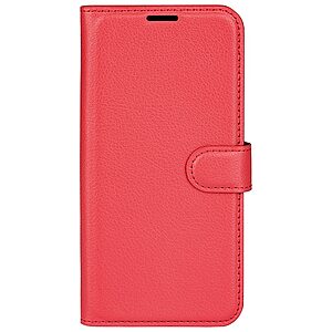 Θήκη Huawei Nova 10 OEM Litchi Skin  Leather με βάση στήριξης, υποδοχές καρτών και μαγνητικό κούμπωμα κόκκινο - Image 5