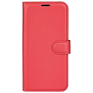 Θήκη Huawei Nova 10 Pro OEM Litchi Skin  Leather με βάση στήριξης, υποδοχές καρτών και μαγνητικό κούμπωμα κόκκινο - Image 5