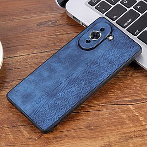 Θήκη Huawei Nova 10 Pro AZNS Imprinted Series Πλάτη με ανάγλυφη επιφάνεια από συνθετικό δέρμα και TPU μπλε - Image 4