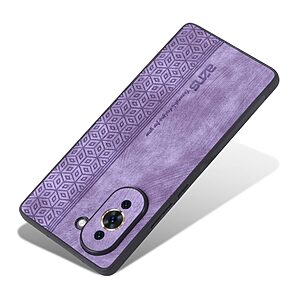 Θήκη Huawei Nova 10 Pro AZNS Imprinted Series Πλάτη με ανάγλυφη επιφάνεια από συνθετικό δέρμα και TPU μωβ - Image 3