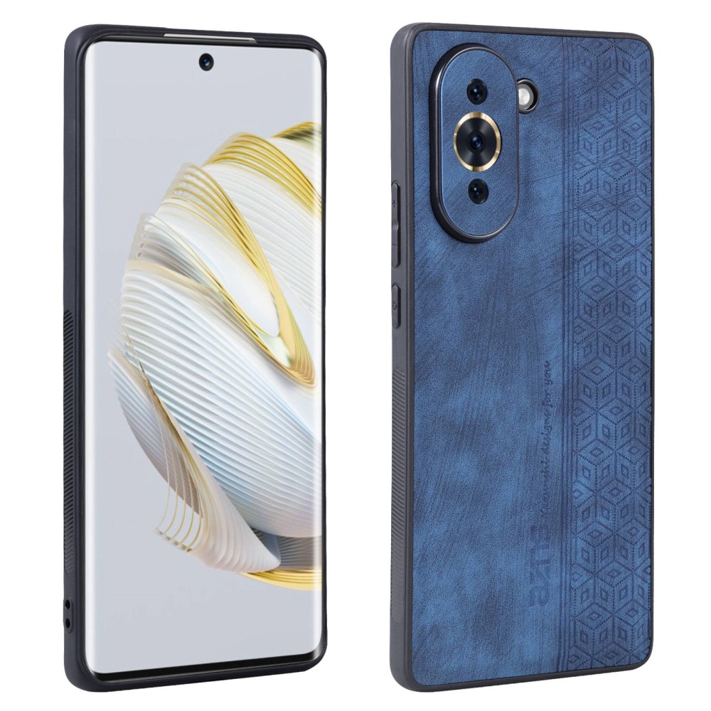 Θήκη Huawei Nova 10 AZNS Imprinted Series Πλάτη με ανάγλυφη επιφάνεια από συνθετικό δέρμα και TPU μπλε