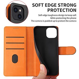 Θήκη iPhone 14 Plus Mad Mask Leather Wallet Case Protector με βάση στήριξης, υποδοχές καρτών και μαγνητικό κούμπωμα Flip Wallet από συνθετικό δέρμα ροζ χρυσό - Image 4