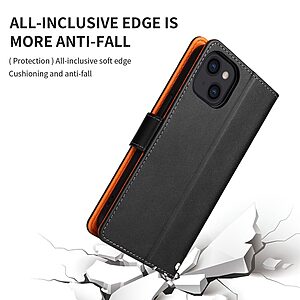 Θήκη iPhone 14 Plus Mad Mask Leather Wallet Case Protector με βάση στήριξης, υποδοχές καρτών και μαγνητικό κούμπωμα Flip Wallet από συνθετικό δέρμα ροζ χρυσό - Image 5