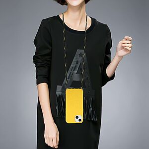 Θήκη iPhone 14 Plus OEM Soft Silicone Sockproof πλάτη με κορδόνι από αντικραδασμικό TPU κίτρινο - Image 4