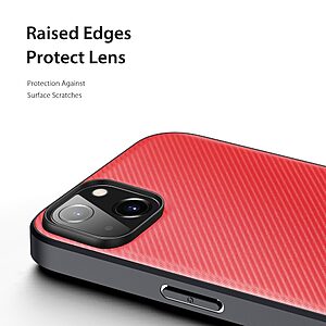 Θήκη iPhone 14 Plus DUX DUCIS Fino Series 2 πλάτη από ύφασμα με εσωτερικό Premium TPU κόκκινο - Image 5