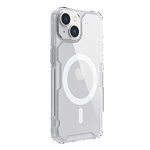 Θήκη iPhone 14 Plus NiLLkin Nature Magnetic Series Silicone Sockproof συμβατό με Magsafe φορτιστή Transparent Πλάτη TPU λευκό - Image 3