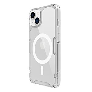 Θήκη iPhone 14 Plus NiLLkin Nature Magnetic Series Silicone Sockproof συμβατό με Magsafe φορτιστή Transparent Πλάτη TPU λευκό - Image 4