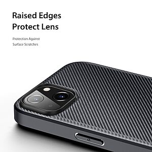 Θήκη iPhone 14 Plus DUX DUCIS Fino Series 2 πλάτη από ύφασμα με εσωτερικό Premium TPU μαύρο - Image 5