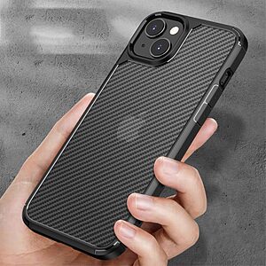 Θήκη iPhone 14 Plus MOCOLO K14 Series Matte Hybrid αντικραδασμική από υφή Carbon Fiber Πλάτη TPU μαύρο - Image 5