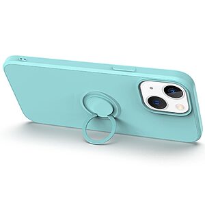 Θήκη iPhone 14 Plus OEM Ultra Thin Matte Premium Πλάτη με ημίσκληρο TPU και δαχτυλίδι στήριξης μαύρο - Image 2