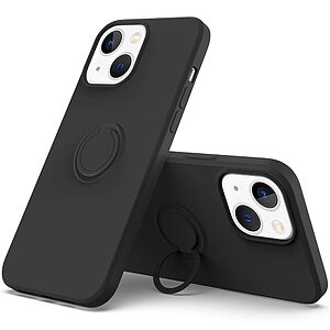 Θήκη iPhone 14 Plus OEM Ultra Thin Matte Premium Πλάτη με ημίσκληρο TPU και δαχτυλίδι στήριξης μαύρο