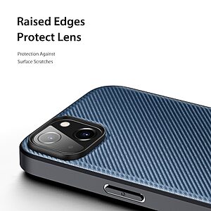 Θήκη iPhone 14 Plus DUX DUCIS Fino Series 2 πλάτη από ύφασμα με εσωτερικό Premium TPU μπλε - Image 5