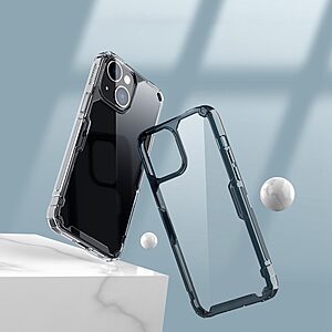 Θήκη iPhone 14 Plus NiLLkin Nature Pro Series Silicone Sockproof Transparent Πλάτη TPU μπλε - Image 3