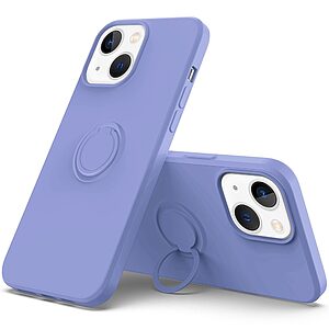 Θήκη iPhone 14 Plus OEM Ultra Thin Matte Premium Πλάτη με ημίσκληρο TPU και δαχτυλίδι στήριξης μωβ