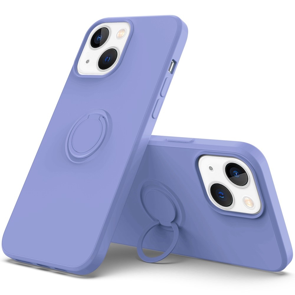 Θήκη iPhone 14 Plus OEM Ultra Thin Matte Premium Πλάτη με ημίσκληρο TPU και δαχτυλίδι στήριξης μωβ