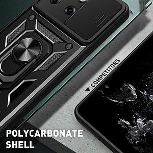 Θήκη OnePlus 10T 5G Mad Mask Camshield Armor Guard Πλάτη με προστασία για την κάμερα, Kickstand και Βάση στήριξης από σκλήρό Premium TPU μαύρο - Image 4