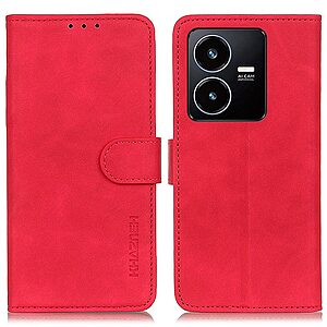 Θήκη Vivo Y22S / Υ35 KHAZNEH Litchi Skin Texture Leather με βάση στήριξης