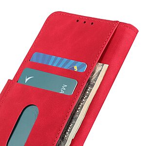 Θήκη Vivo Y22S / Υ35 KHAZNEH Litchi Skin Texture Leather με βάση στήριξης, υποδοχές καρτών και μαγνητικό κούμπωμα κόκκινο - Image 4