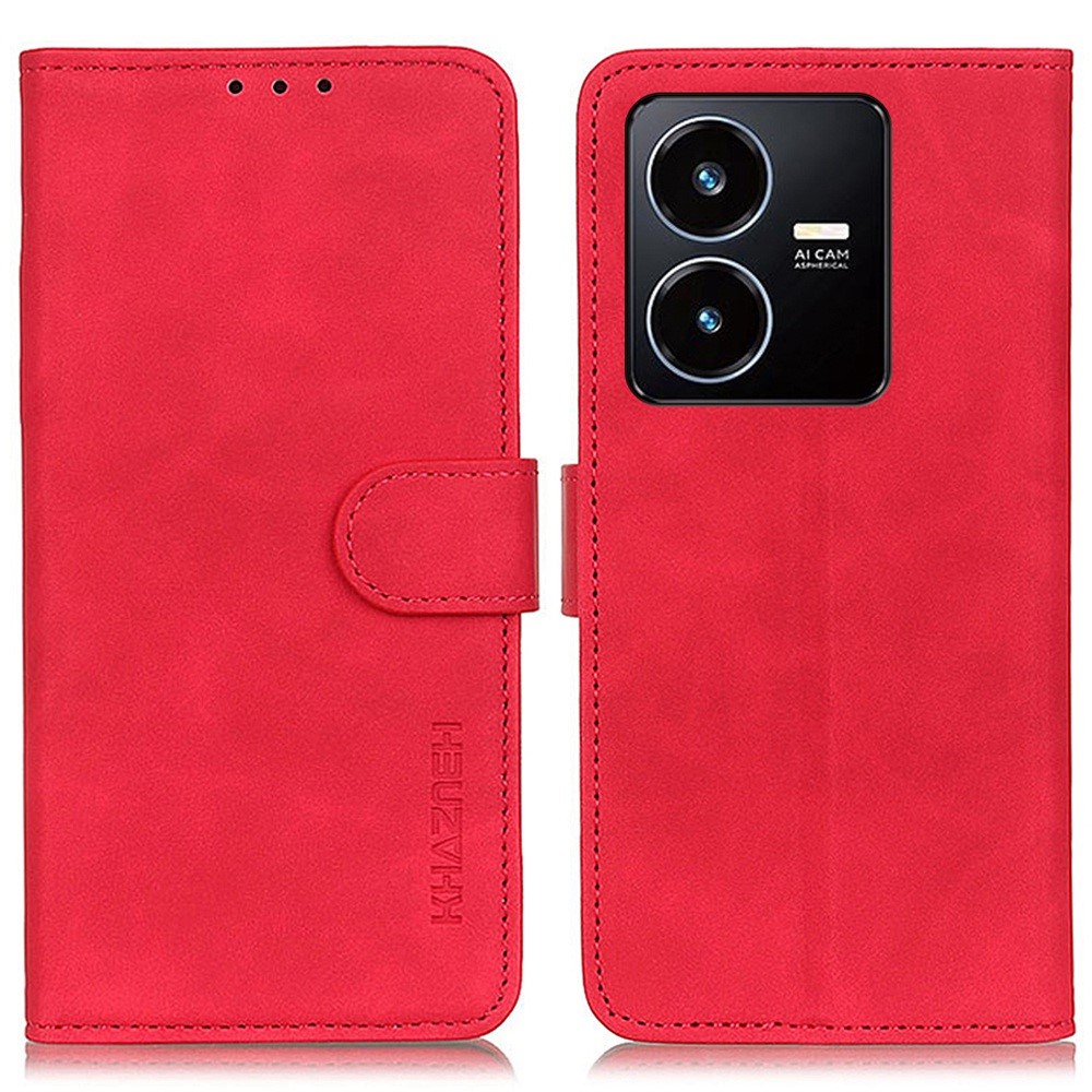 Θήκη Vivo Y22S / Υ35 KHAZNEH Litchi Skin Texture Leather με βάση στήριξης