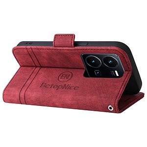 Θήκη Vivo Y22S / Υ35 BETOPNICE Leather Wallet Business Stitching Line με βάση στήριξης, υποδοχές καρτών και μαγνητικό κούμπωμα κόκκινο - Image 4
