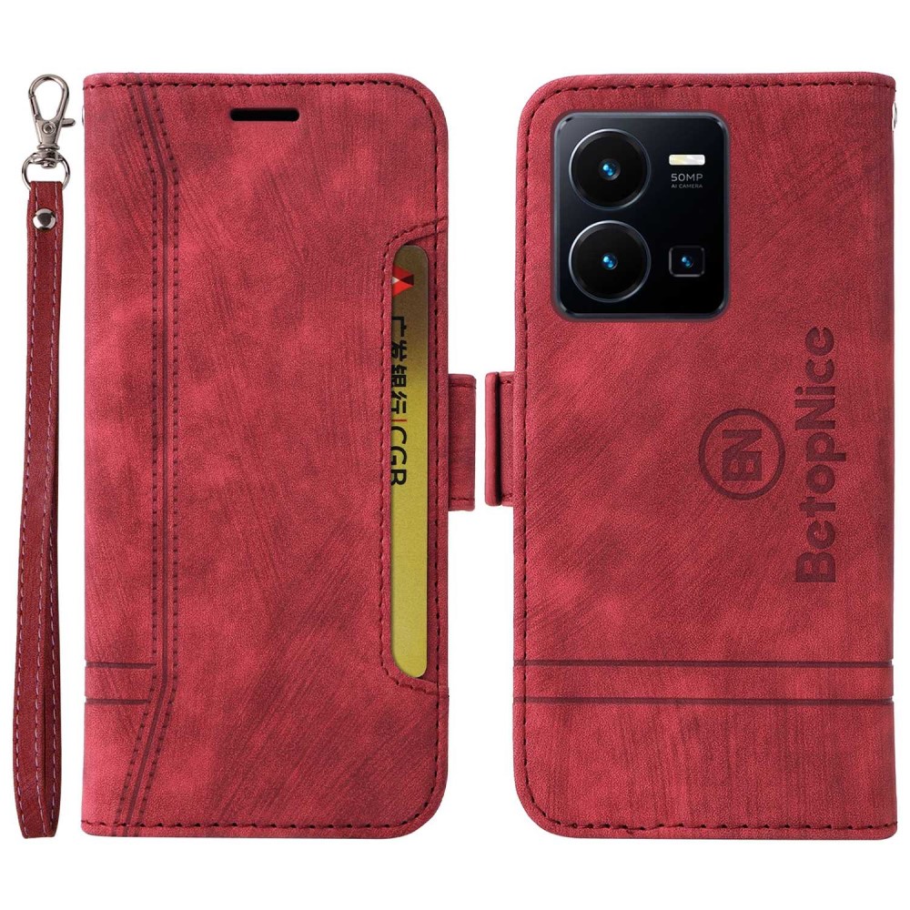 Θήκη Vivo Y22S / Υ35 BETOPNICE Leather Wallet Business Stitching Line με βάση στήριξης Θήκη Vivo Y22S / Υ35 BETOPNICE Leather Wallet Business Stitching Line με βάση στήριξης